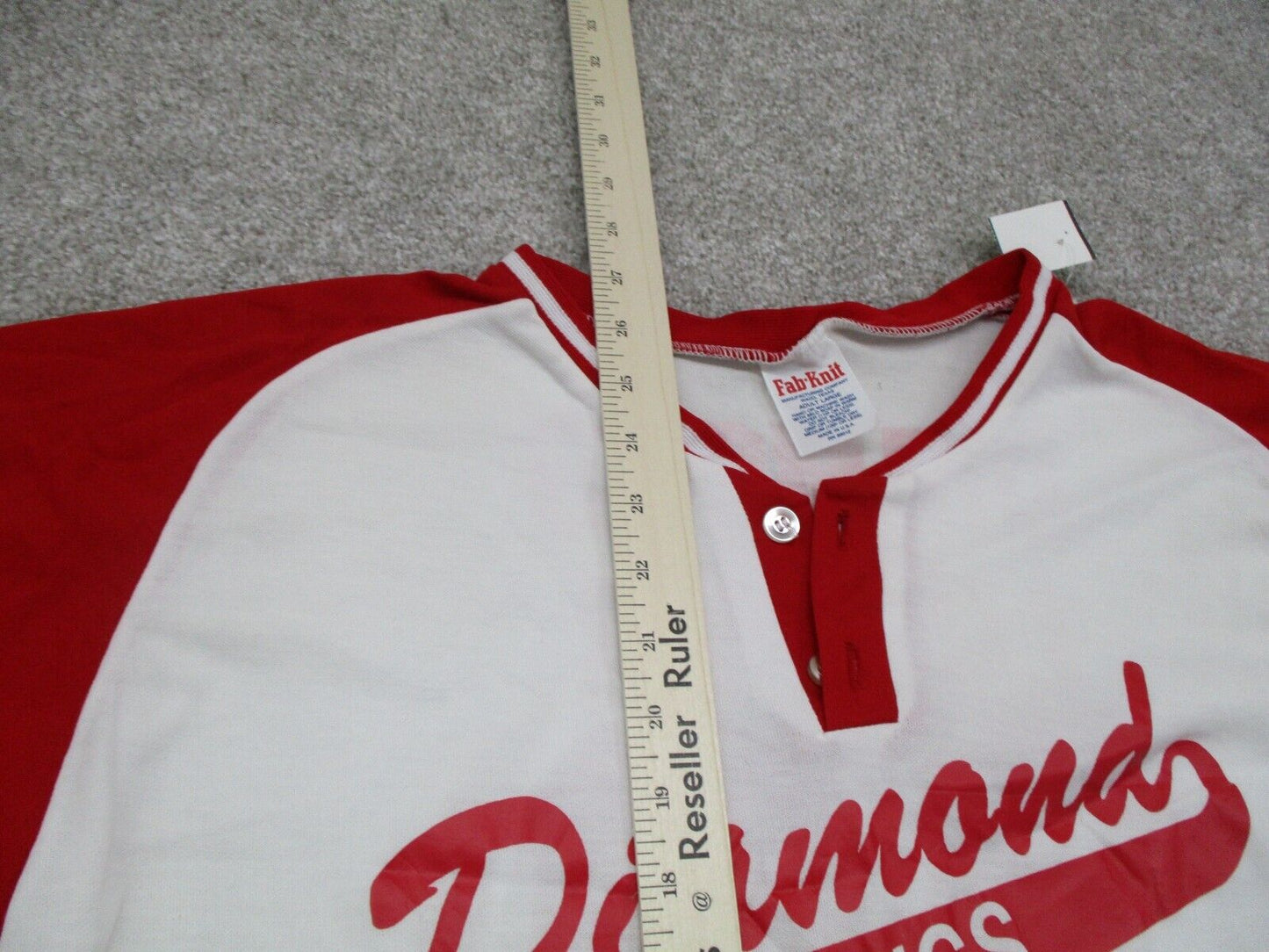 Fab Knit Diamond Dawgs Shirt Women s Large L White Red Diamond Lumber #38