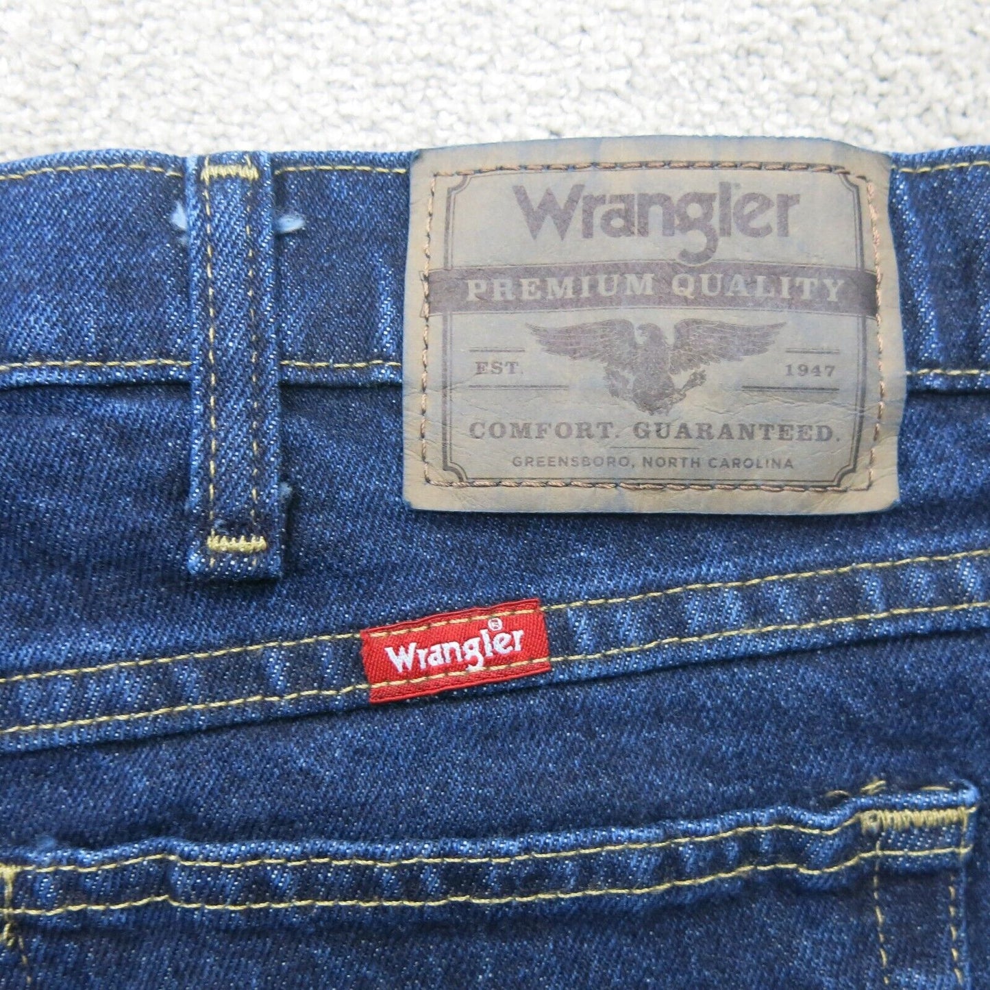 Wrangler Mens Jeans Wide Leg High Rise 100% Cotton Pockets Blue Size W42xL30