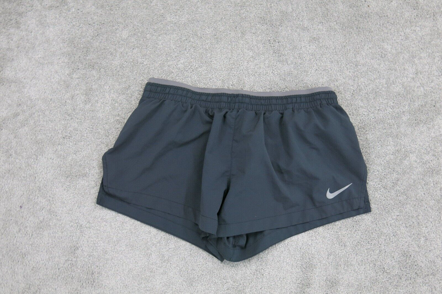 Nike Dri Fit Womens Activewear Running Shorts Mid Rise Elastic Waist Black SZ S