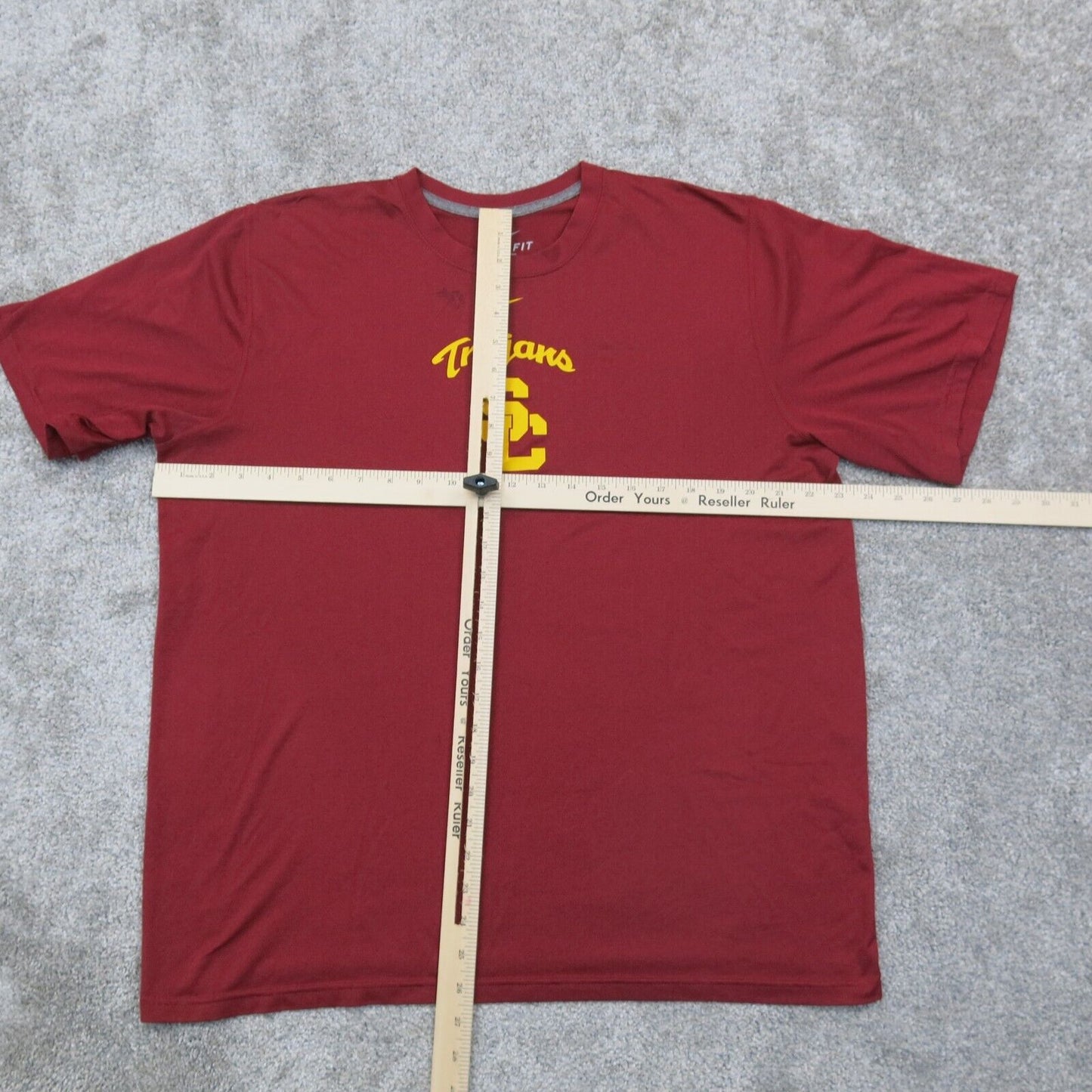 Nike Dri Fit Mens Crew Neck T Shirt  Short Sleeve Trojans Logo Red Size X Large