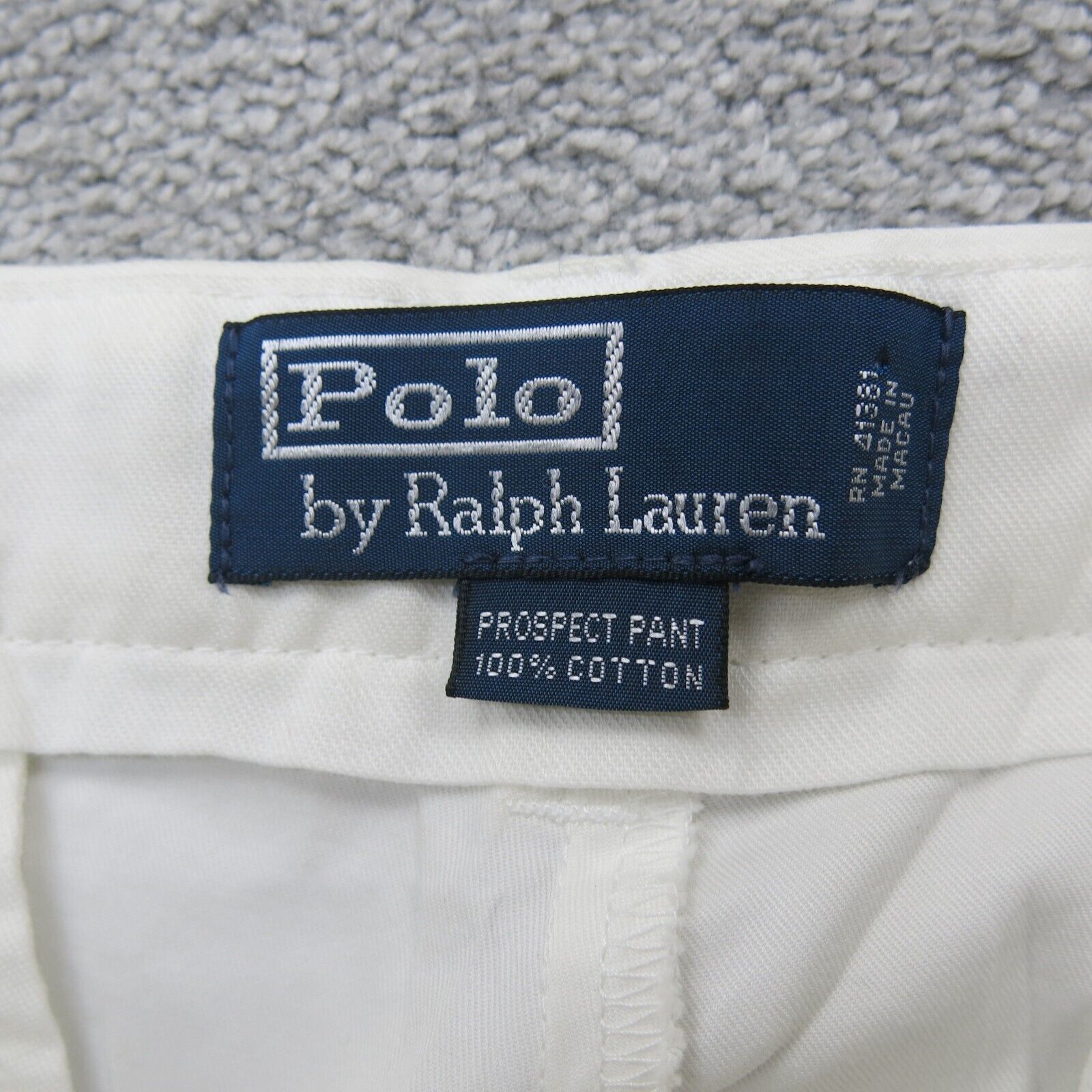 Polo By Ralph Lauren Men Prospect Pant 100 Cotton High Rise White Siz Goodfair