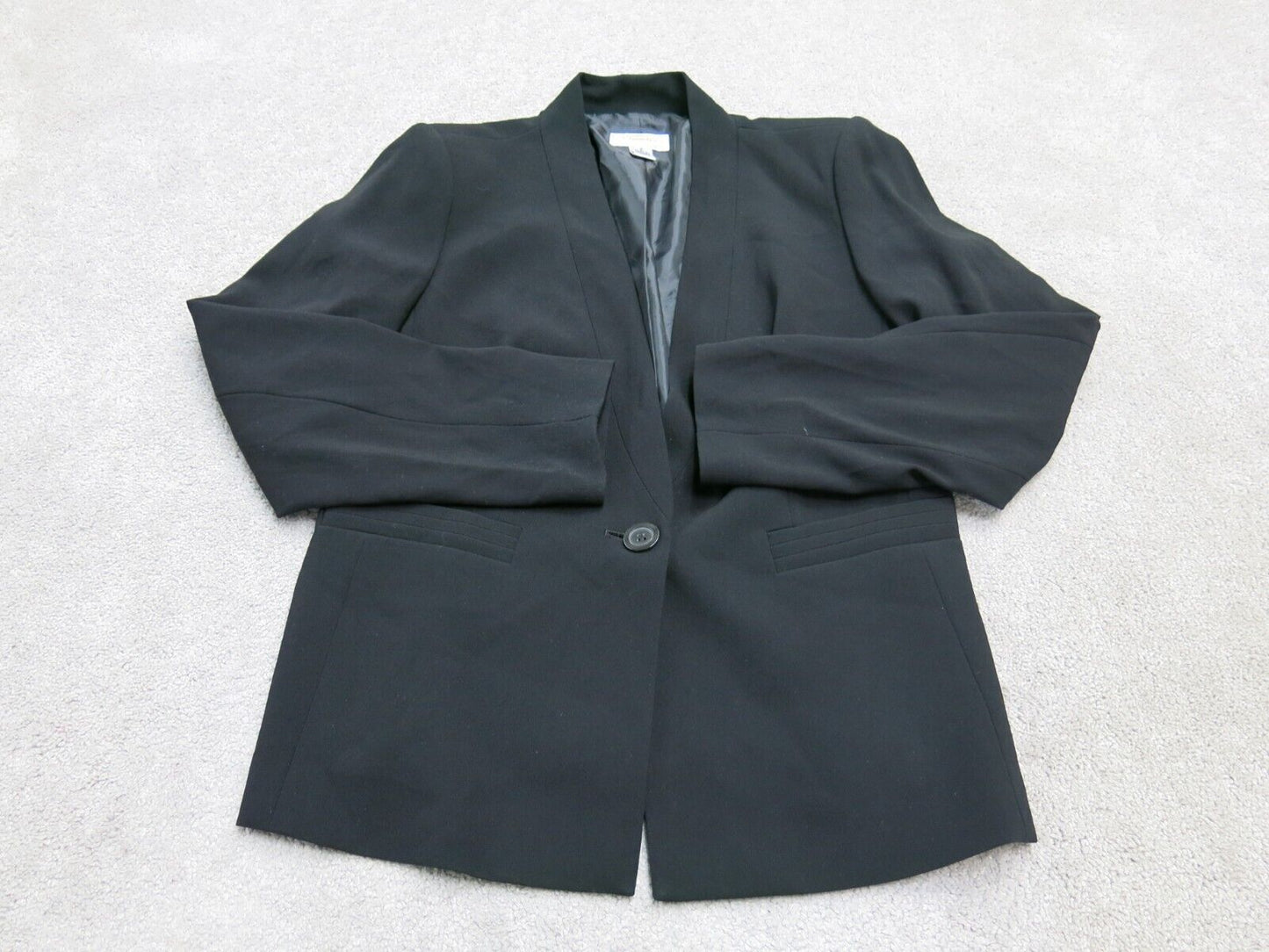 Talbots Mens Blazer Coat Jacket Front Button Pockets Black Size Petites 8