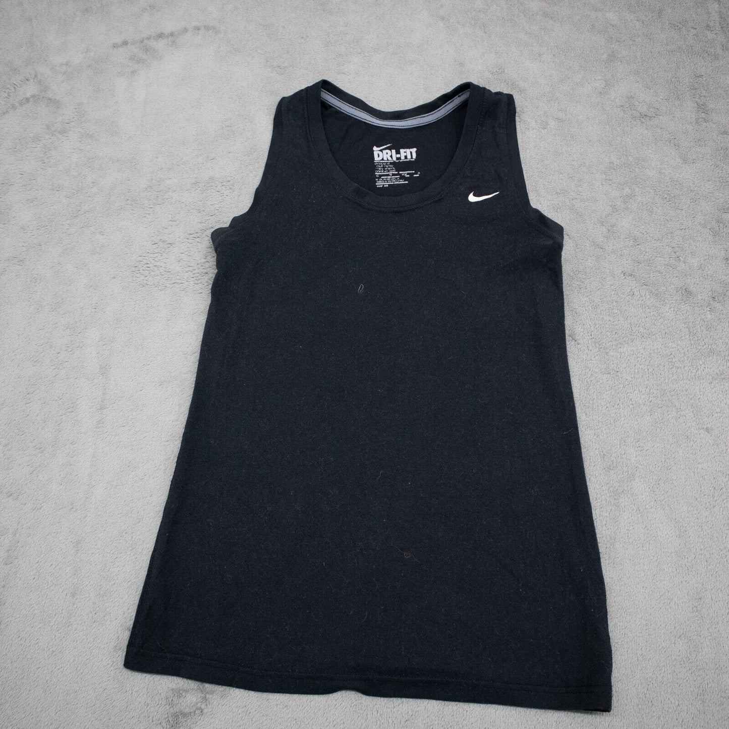 Nike Tank Top Womens Size S Dri Fit Activewear Top Sleeveless Solid Logo Black