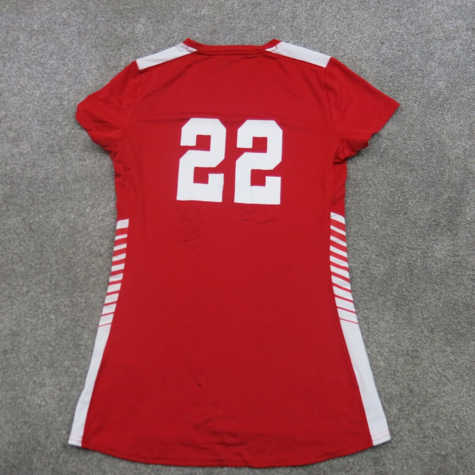 Under Armour Jersey Shirt Women Size XS Red White Solid Crew Neck