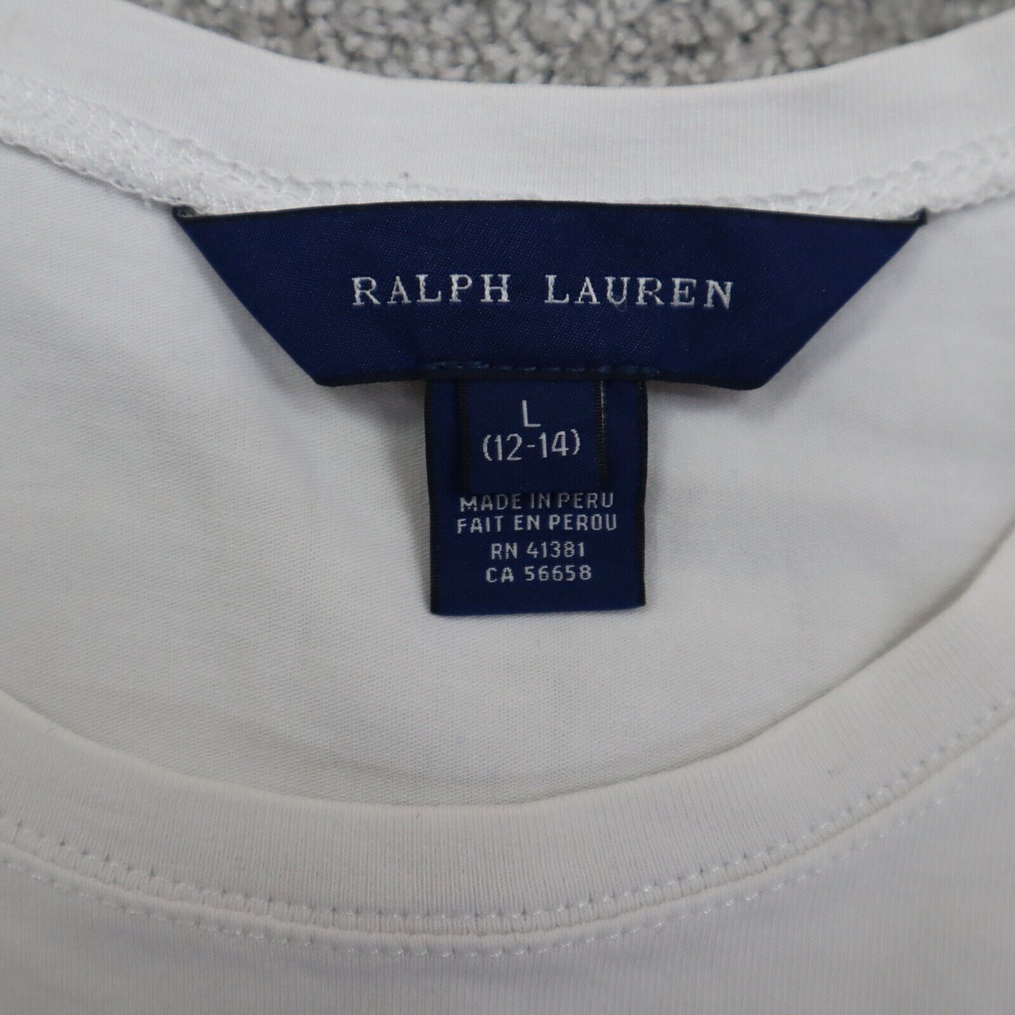 Ralph Lauren Sports T-Shirt Girls Large L White Short Sleeves Sports T-Shirt