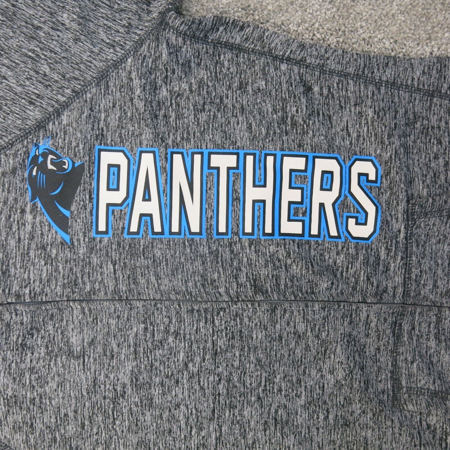 NFL Panthers Hoodie Girls Full Zip Sweatshirt Long Sleeve Gray Size Small