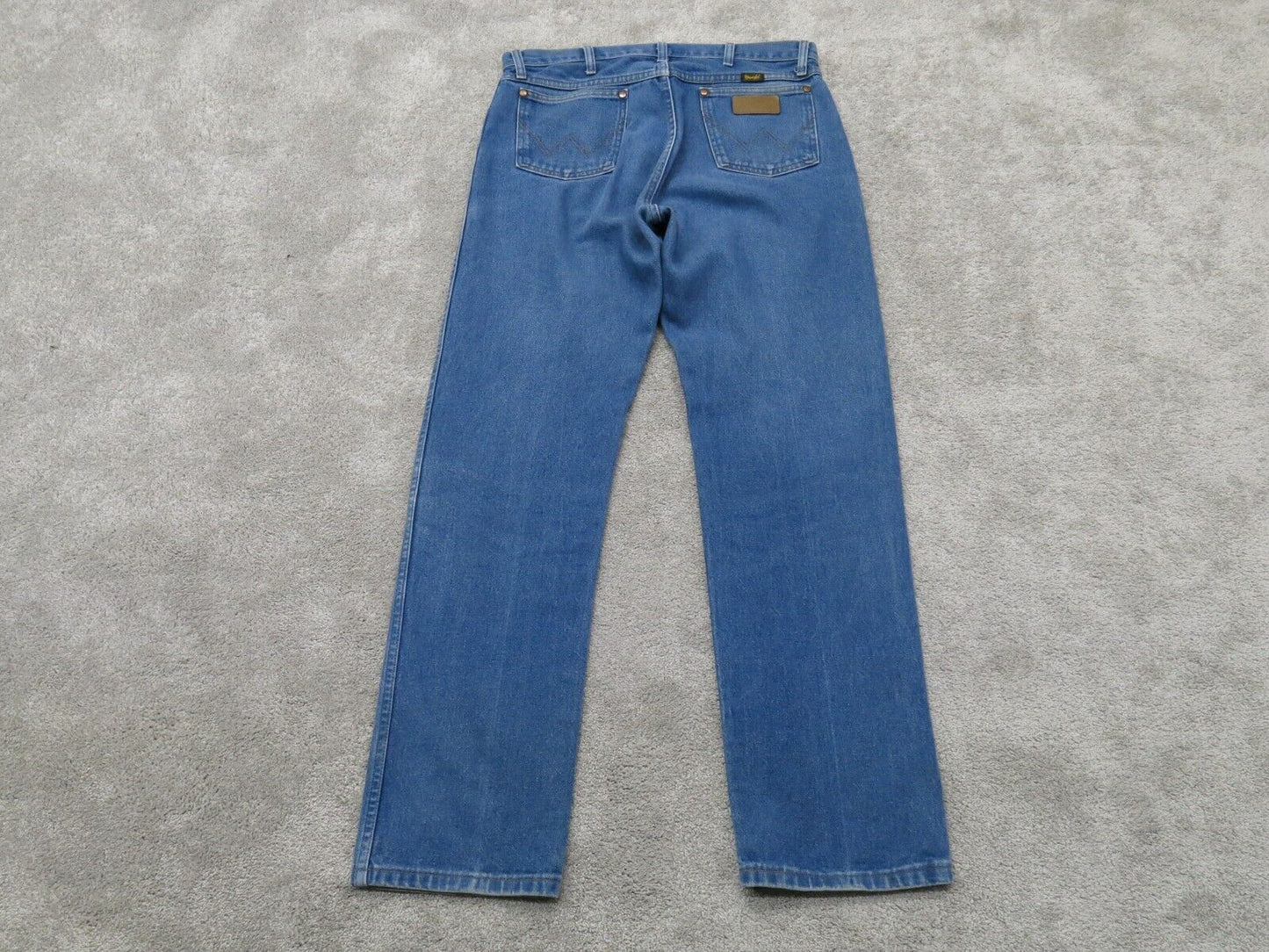 Wrangler Mens Straight Leg Jeans Denim Stretch Pockets Blue Size W34/L34