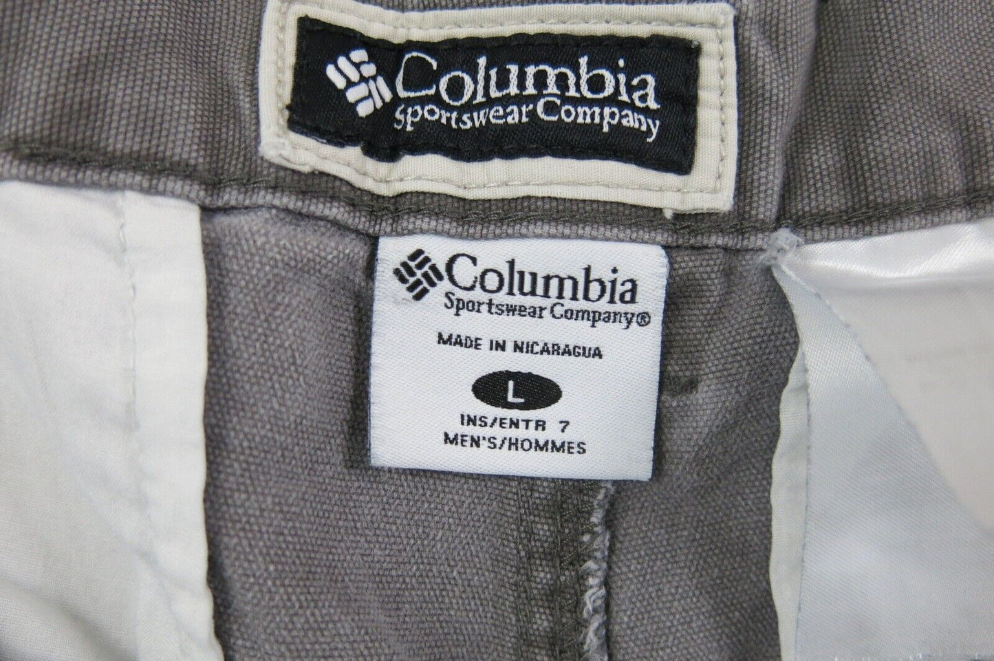 Columbia Shorts Mens Large Gray Cargo Pockets Cotton Casual Outdoors Work Wear