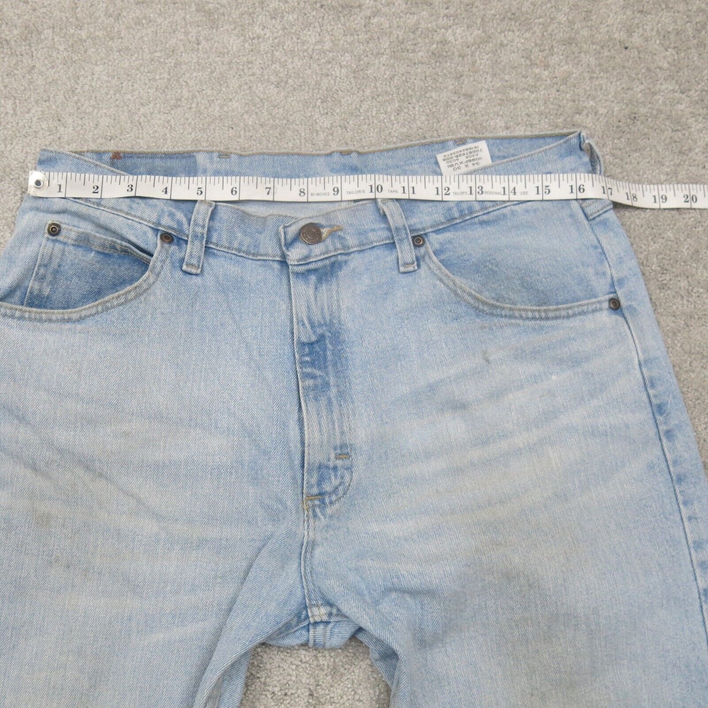 Wrangler Mens Jeans Straight Leg Mid Rise 100% Cotton Pockets Blue Size W34xL30