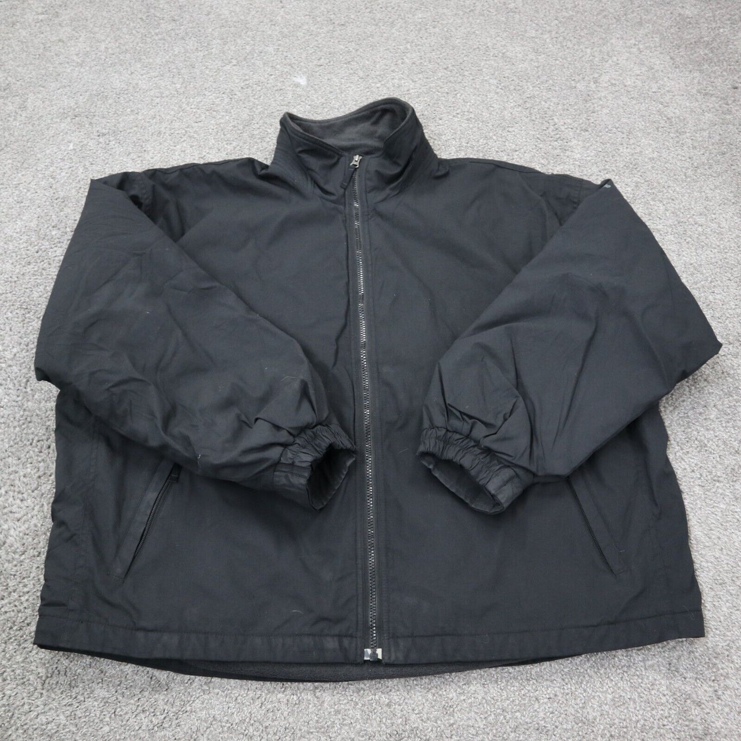 Columbia Mens Full Zip Up Windbreaker Jacket Long Sleeves Black Size X Large