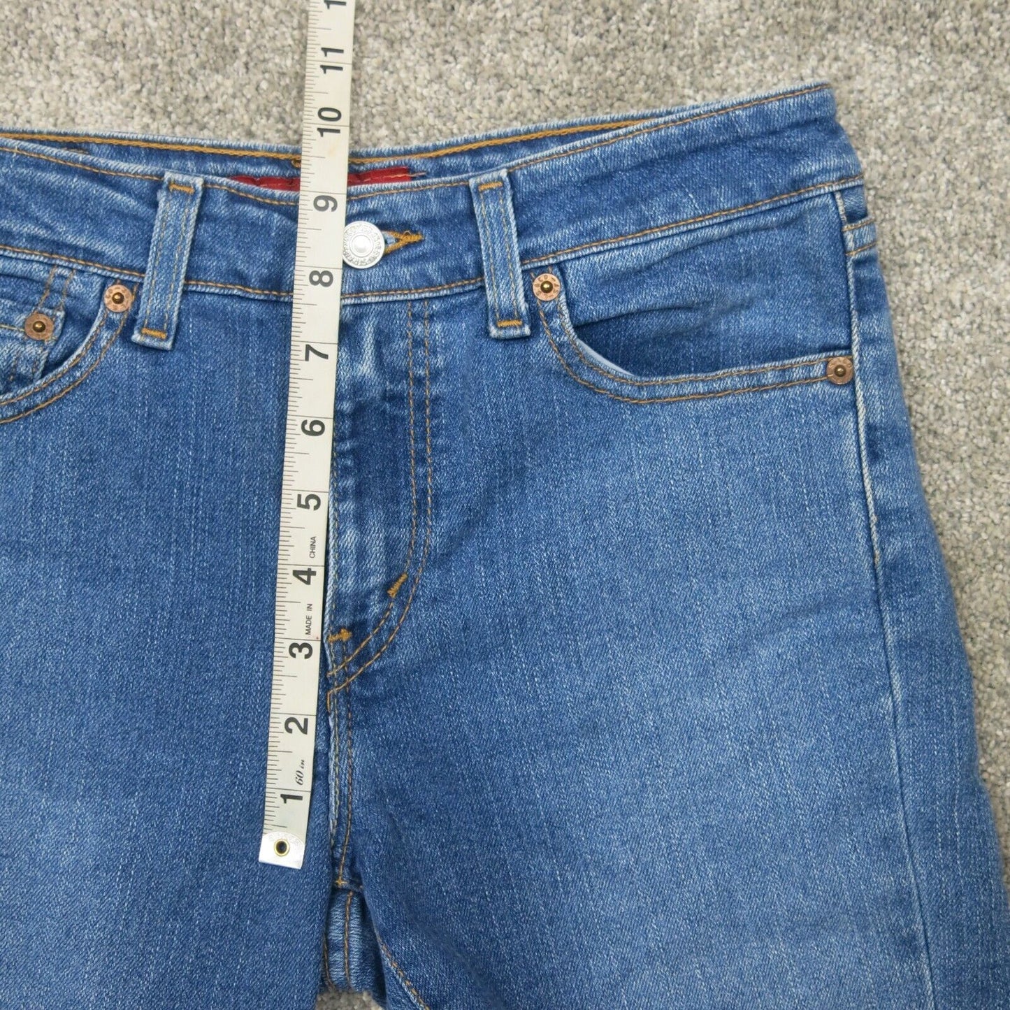 Levis 519 Women Cut Off Shorts Low Stretch Flat Front Pockets Blue Size Large