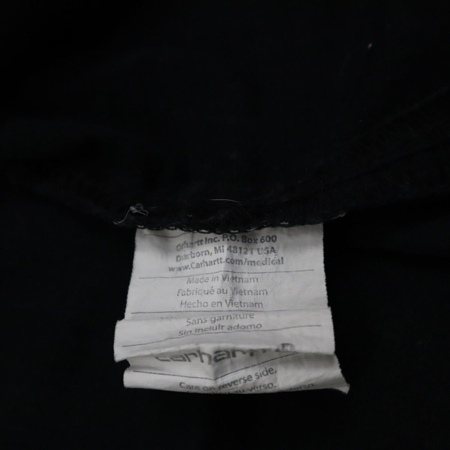 Carhartt Mens Casual T Shirt Top V-Neck Tee Short Sleeve Pocket Black Size Large