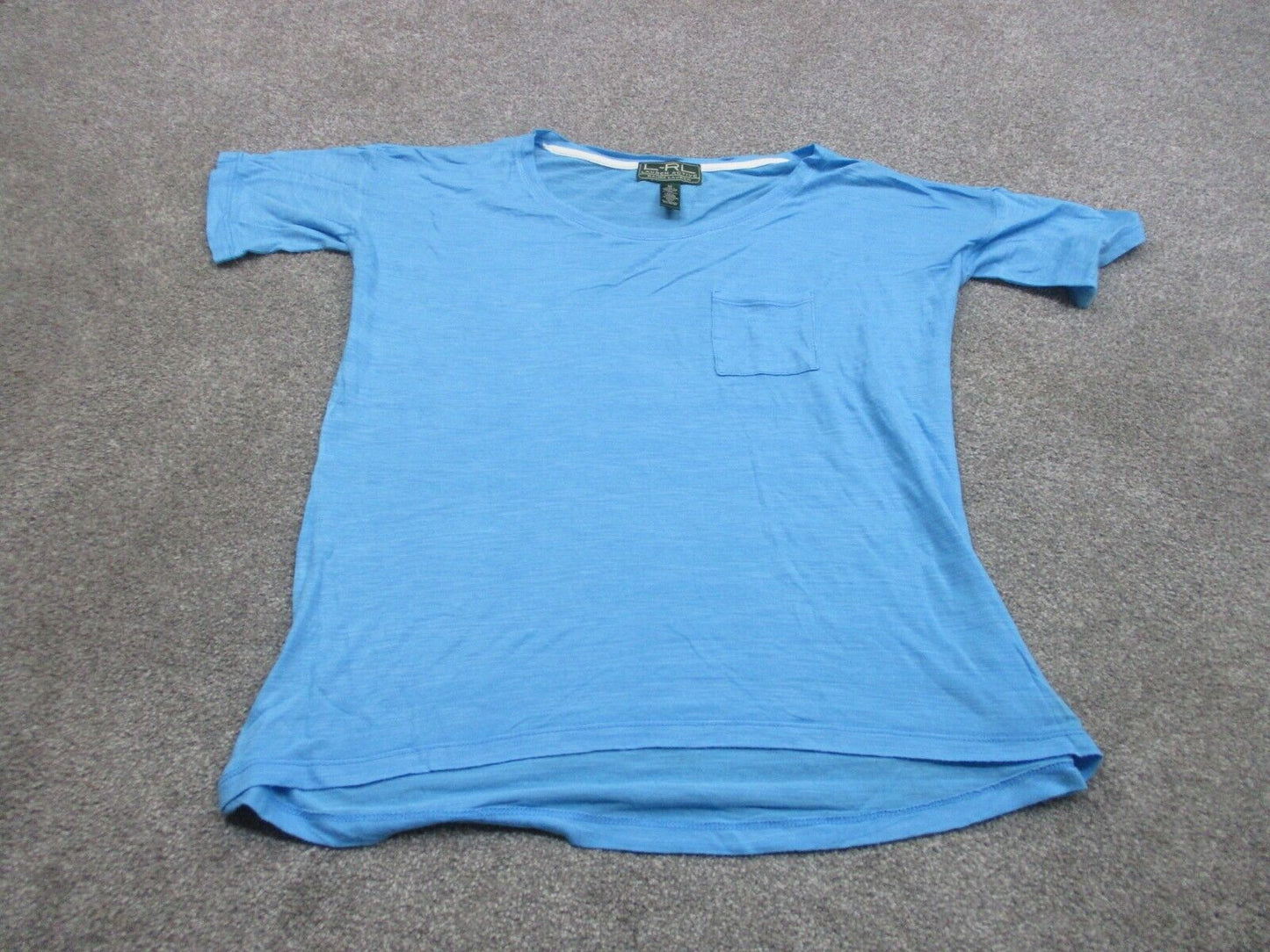 Ralph Lauren Ralph Shirt Top Mens Medium Blue Solid Active Shirt Short Sleeve