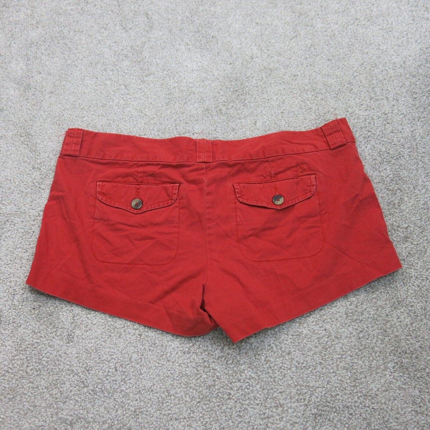 American Eagle Womens Favorite Shorts Mid Rise 100% Cotton Pocket Red Size 42