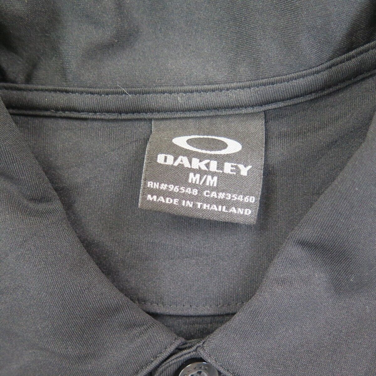 Oakley Polo Shirts Men Medium Black Short Sleeve Casual