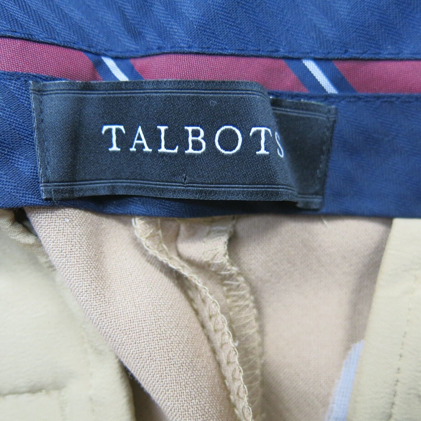 Talbots Mens Hampshire Angle Pant Mid Rise Pockets Dark Nude Size 6