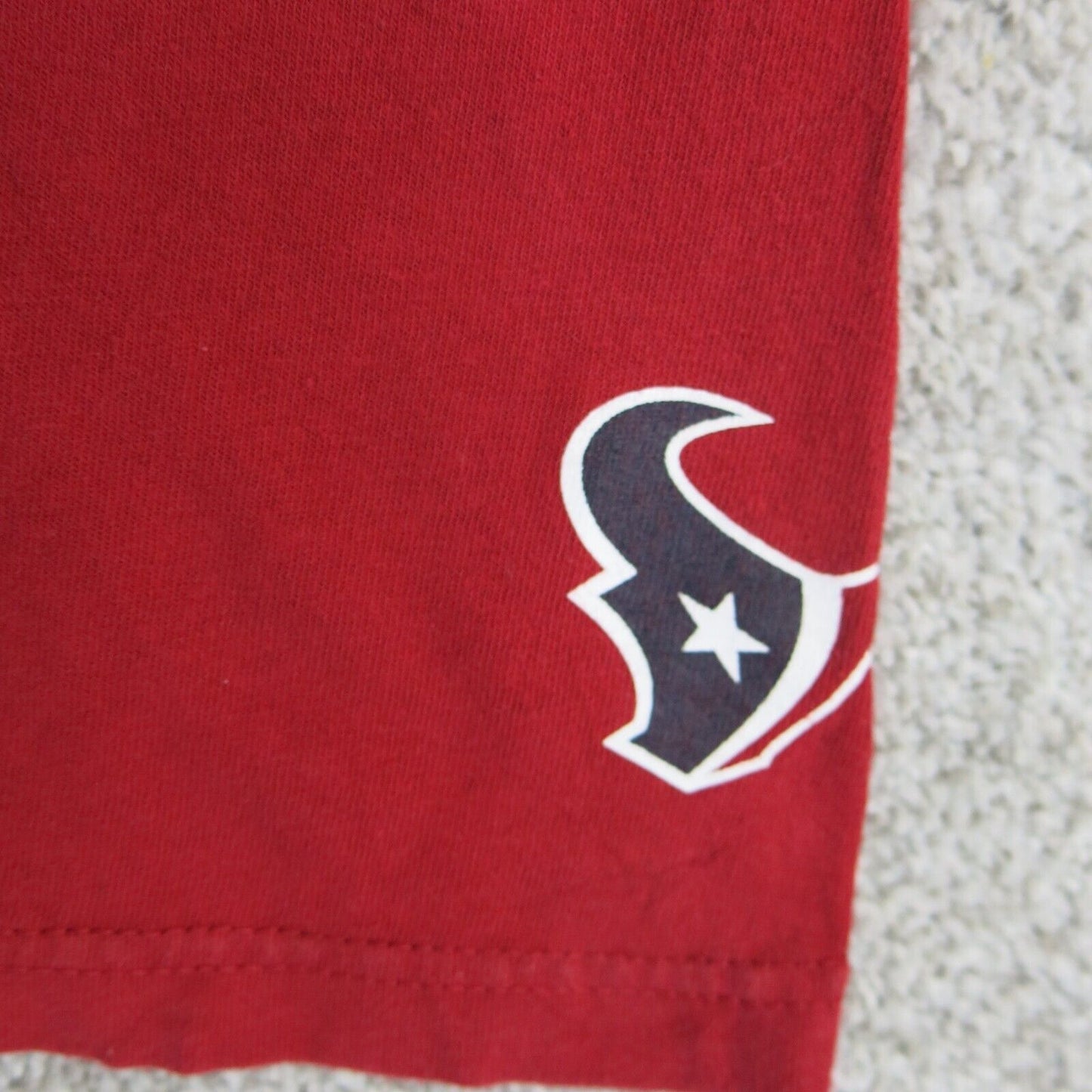 NFL Team Apparel Mens T Shirt Texas 100% Cotton Johnson #80 Logo Red Size Large