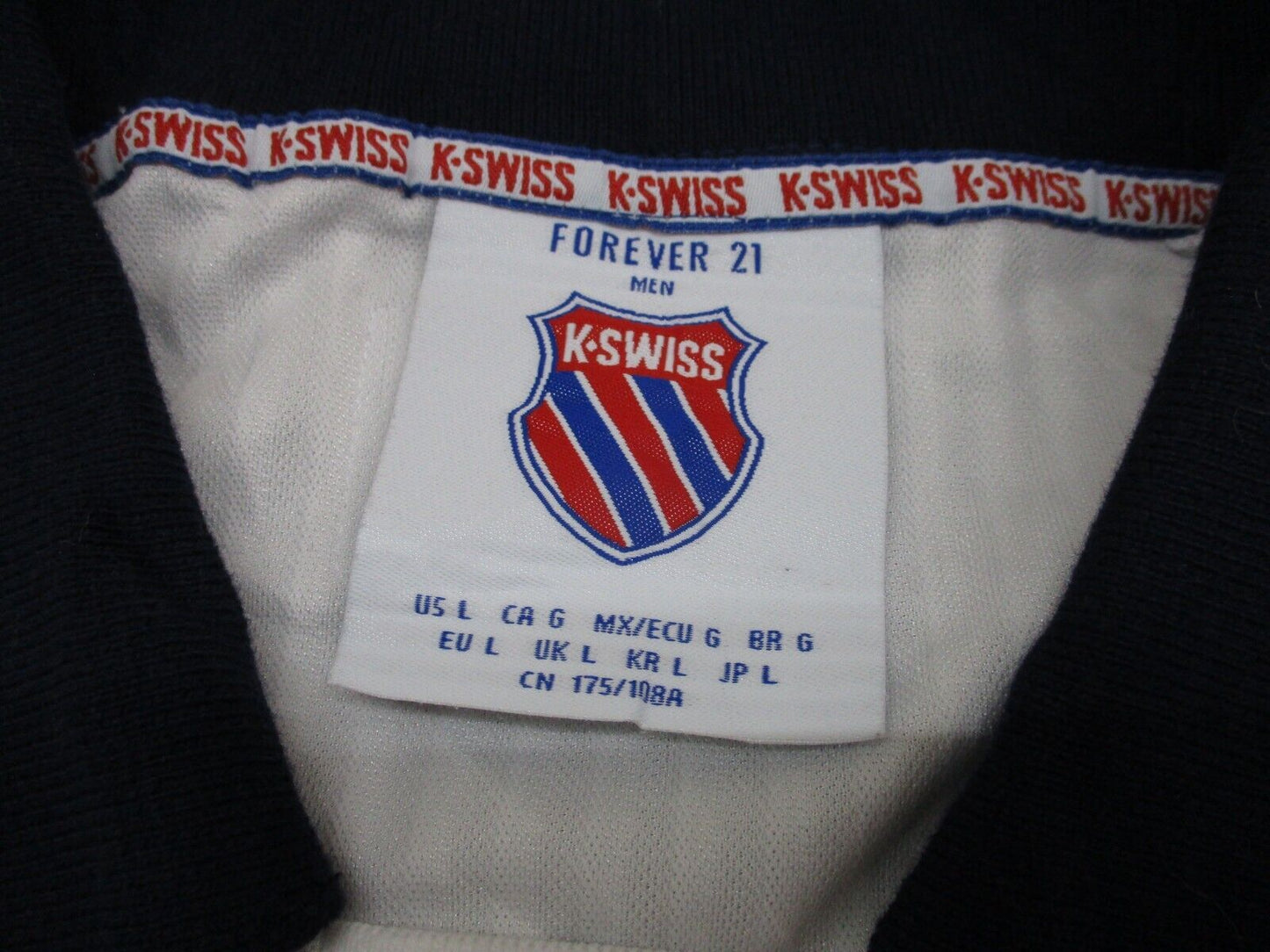 Forever 21 Men's K.Swiss Athletics Sports Shirt Long Sleeves Cream Size Large