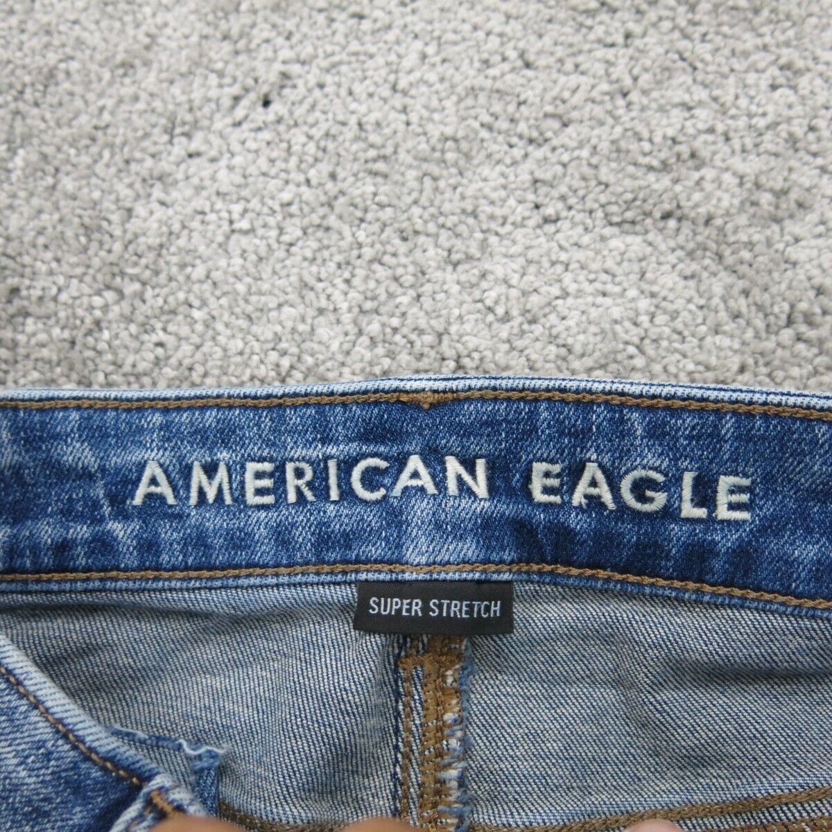 American Eagle Women Skinny Jeans Distressed Super Stretch Mid Rise Bl –  Goodfair