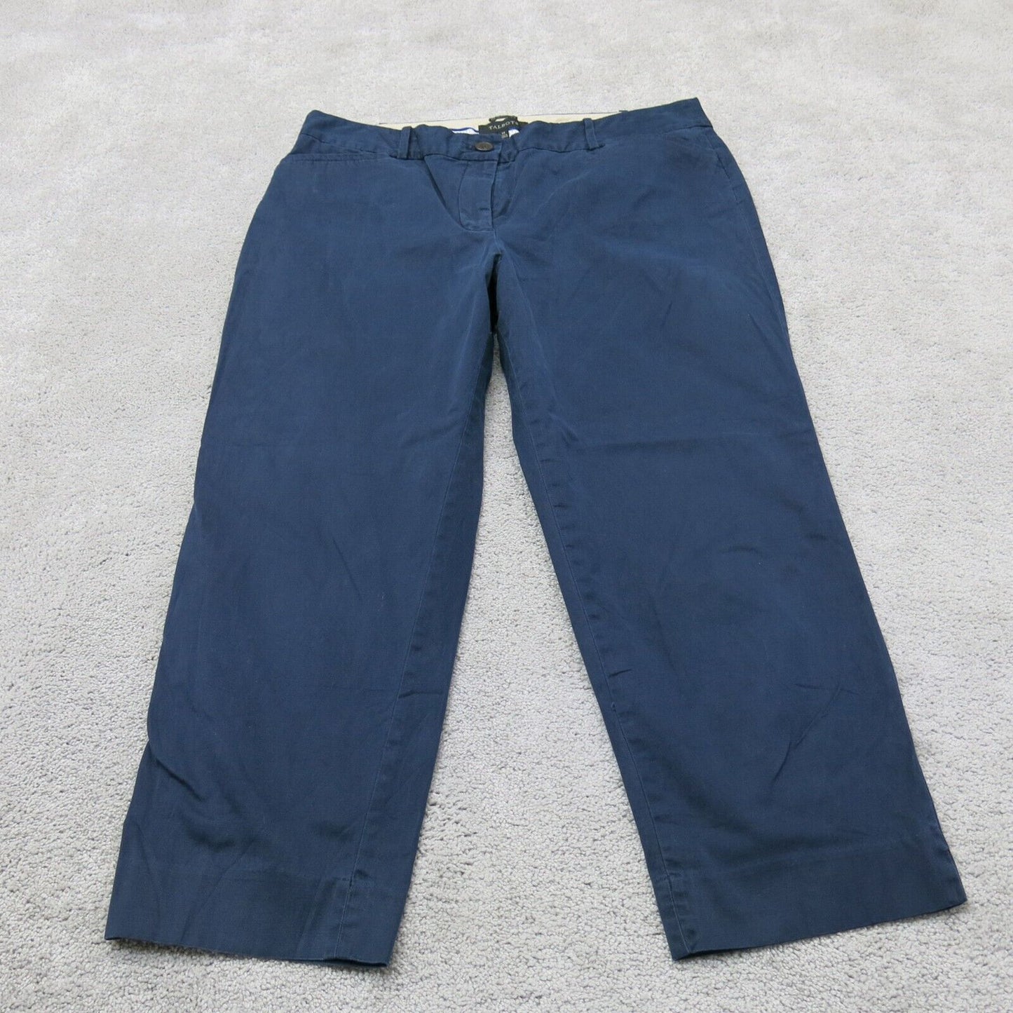 Talbots Mens The Perfect Crop Pant Straight Leg Stretch Pockets Blue Size 14