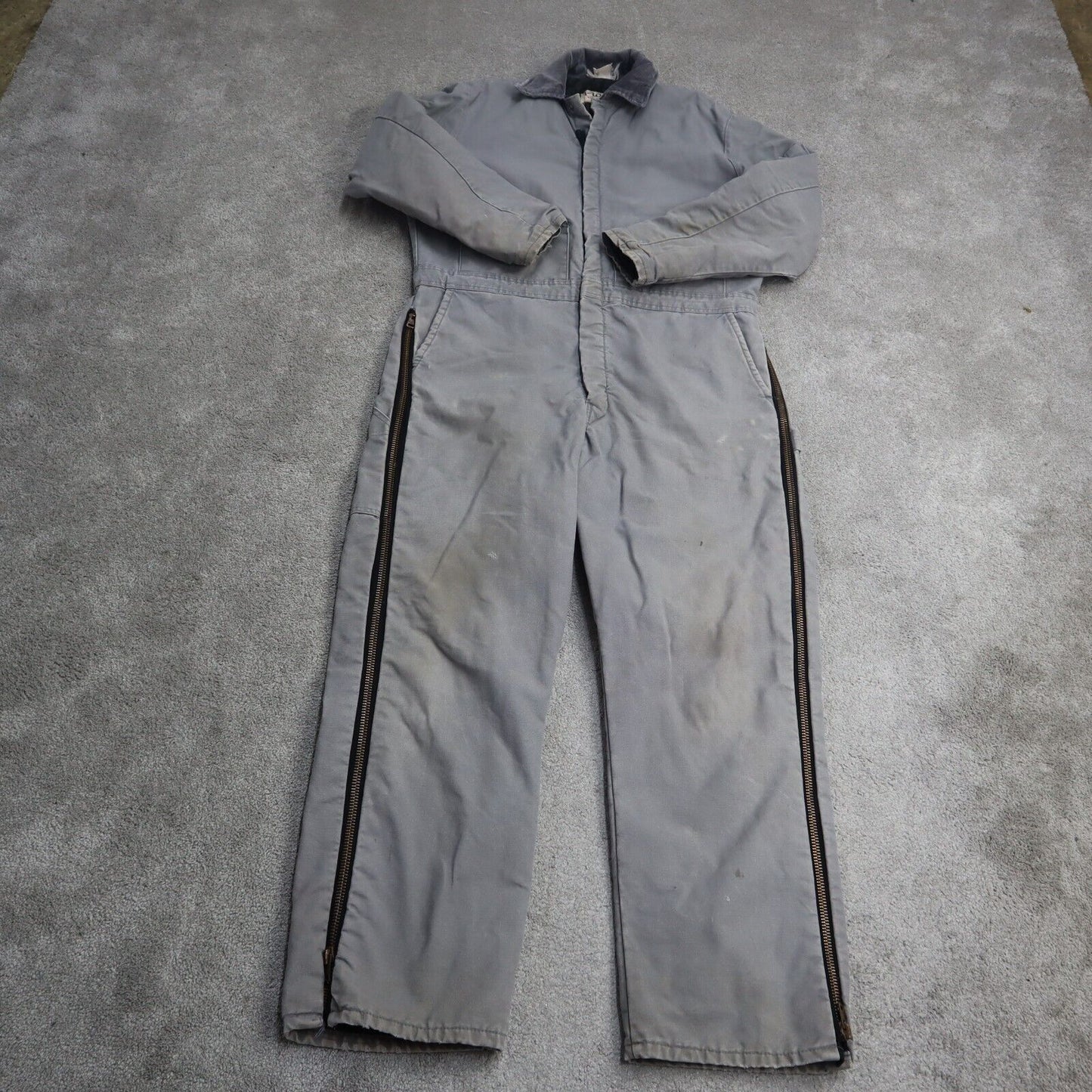 Walls Mens Insulated Coverall Jumpsuit Long Sleeve Side Zip Gray Size 42