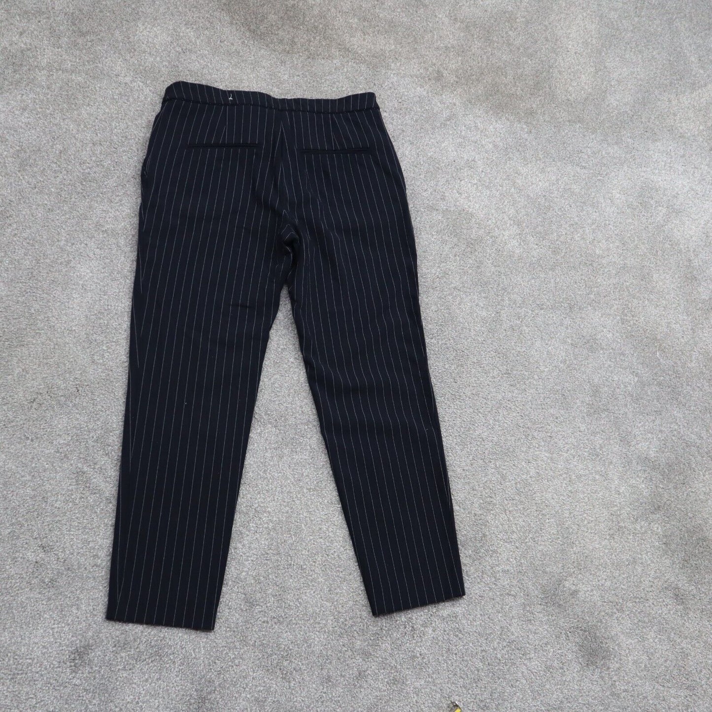H&M Mens Chino Pant Skinny Leg Mid Rise Pockets Striped Blue White Size 6