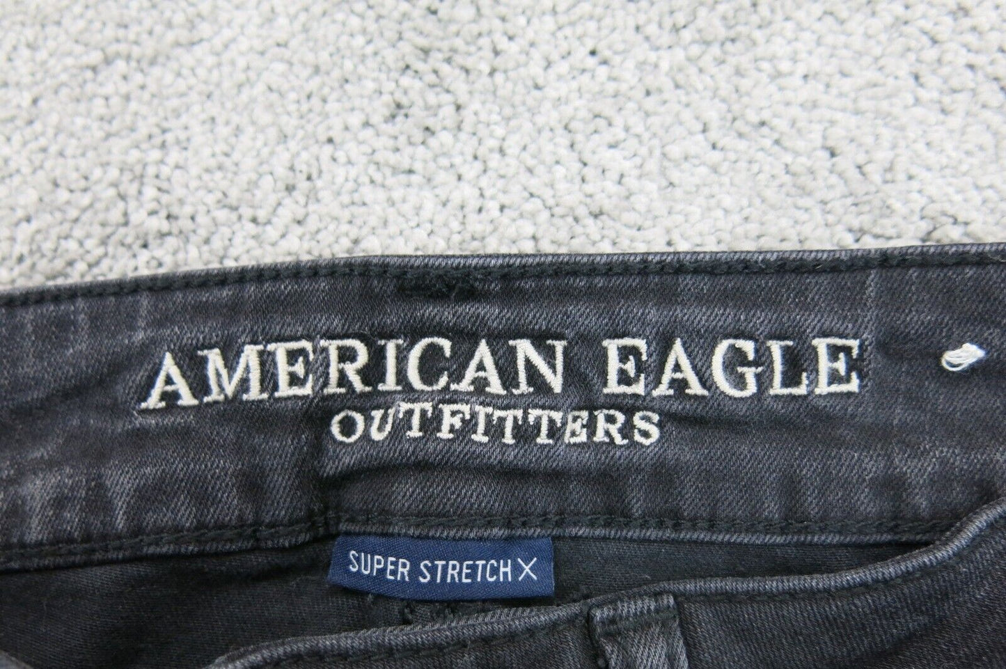 American Eagle Womens Cut Off Jeans Shorts Super Stretch Distressed Black Size 4