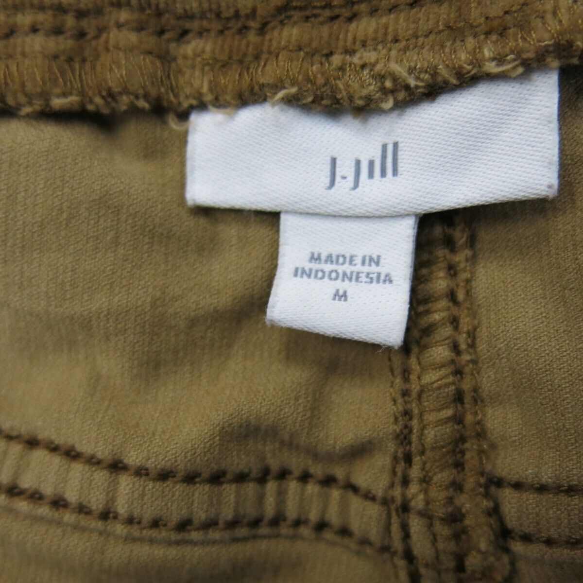 J. Jill Women Activewear Cropped Pant Elastic Waist High Rise Brown Size Medium