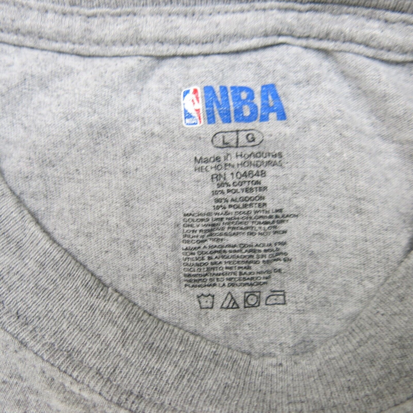 NBA Men Pullover T-Shirts Top Basketball Long Sleeves Crew Neck Gray Size Large