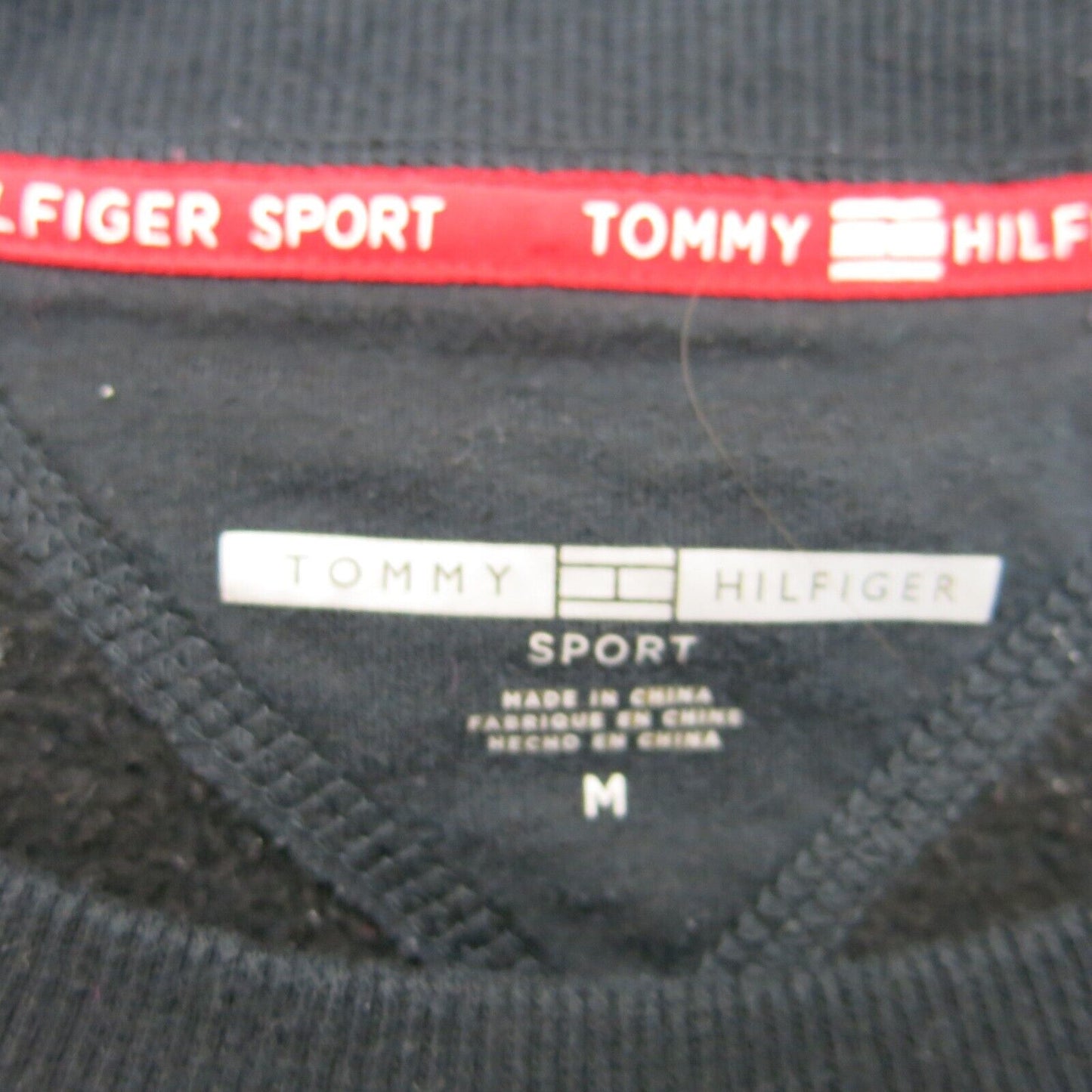 Tommy Hilfiger Sports Womens Pullover Sweater Knitted Long Sleeves Black Size M