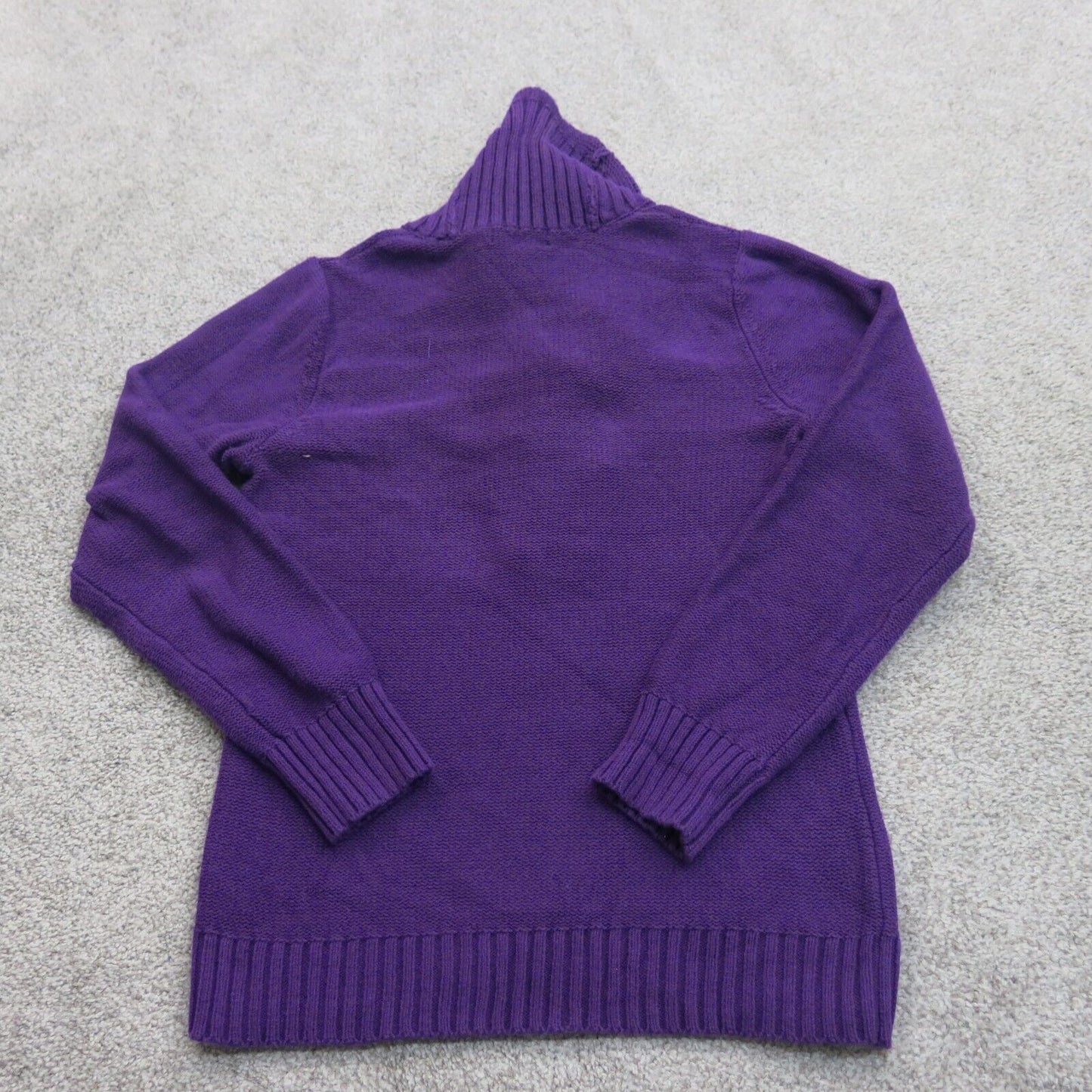 Ralph Lauren Women Pullover Sweater Long Sleeves Front Button Purple Size Large