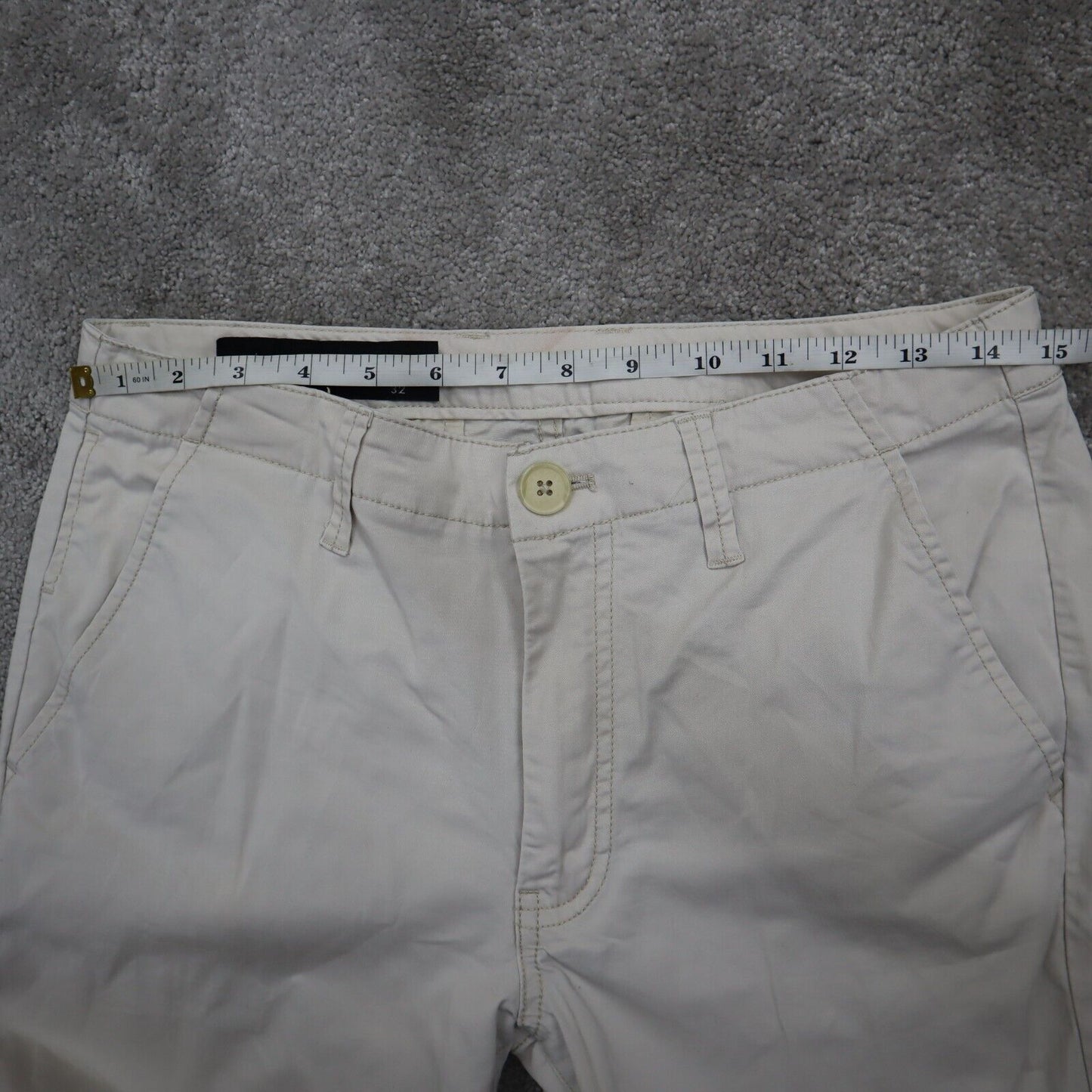 Armani Exchange Women Dress Pant Straight Leg Slim Fit 5 Pockets OFF White SZ 32
