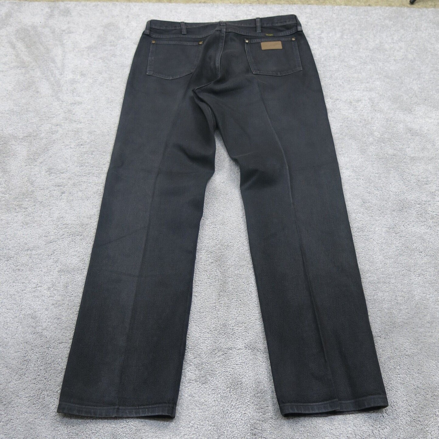 Wrangler Mens Jeans Straight Leg High Rise 100% Cotton Pockets Black SZ W38xL34