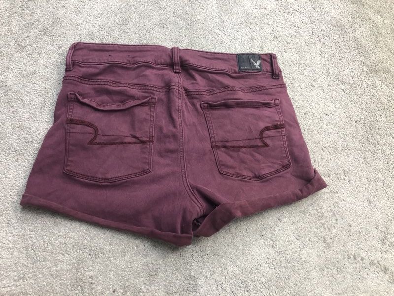Maroon denim shorts hotsell