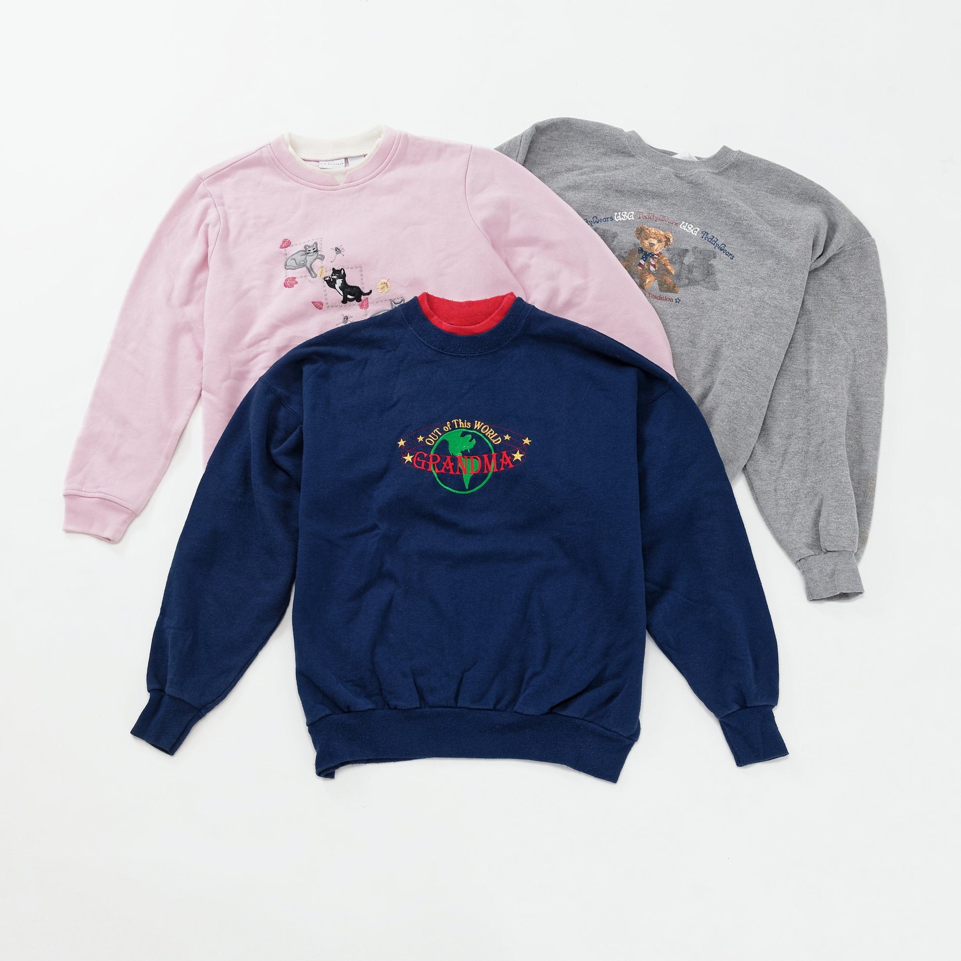 Goodfair Preloved Printed Crewneck Sweatshirts | Set of 4 L