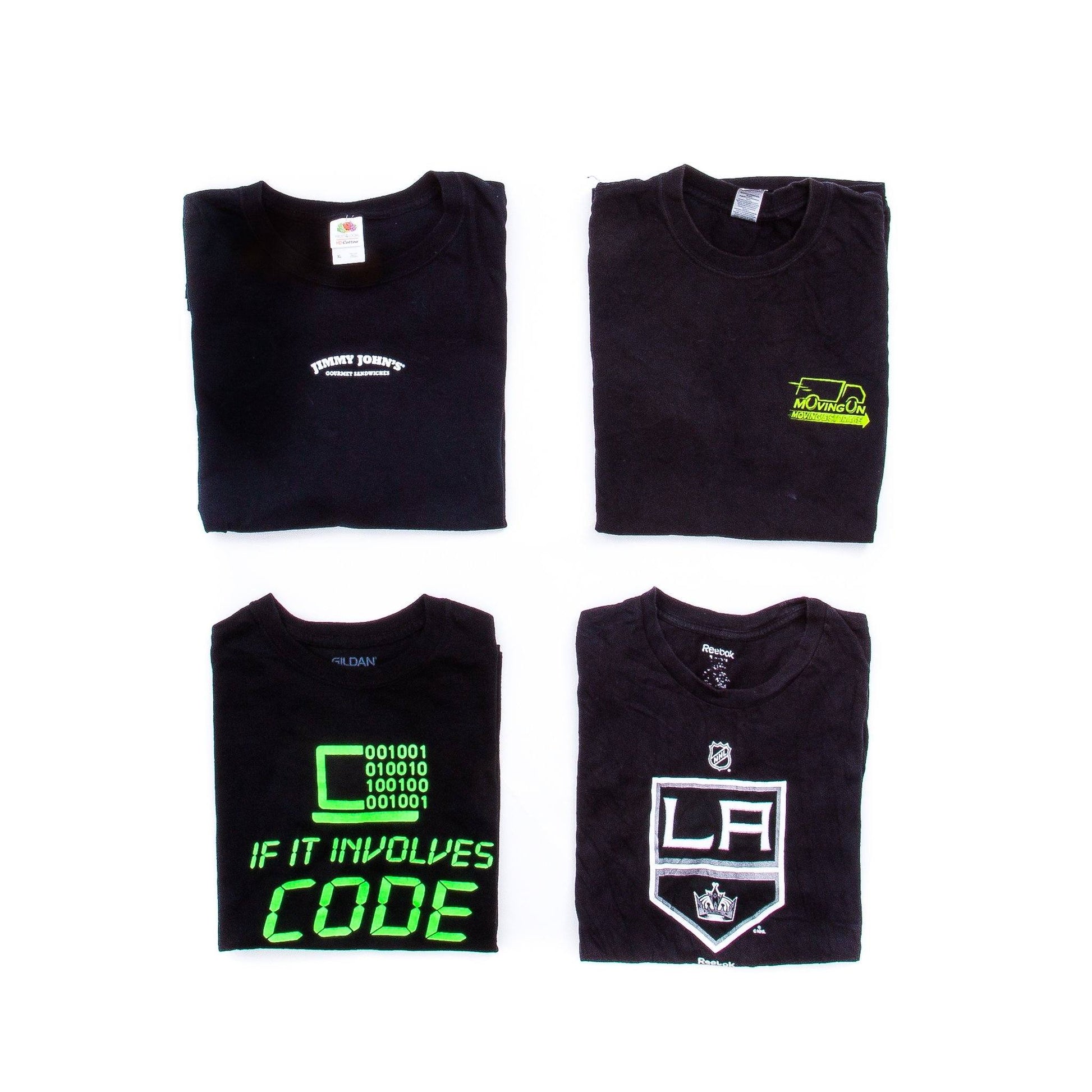 Preloved Printed Black T-Shirts | Set of 4 T-Shirts Goodfair 
